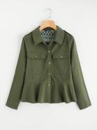 Shein Buttoned Up Pocket Front Utility Jacket