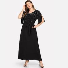 Shein Plus Beaded Decor Split Sleeve Dress