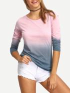Shein Ombre Long Sleeve T-shirt