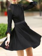 Shein Black Bell Sleeve A-line Dress