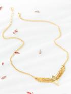 Shein Gold Geometric And Wing Pendant Necklace