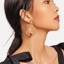 Shein Letter Decorated Hoop Drop Earrings