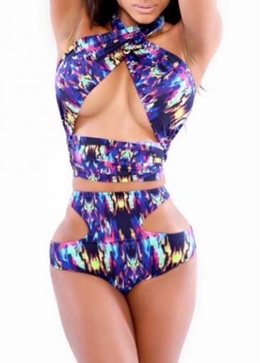 Rosewe Pretty Two Pieces Design Side Cutout Woman Swimwear