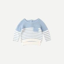 Shein Toddler Boys Dip Hem Striped Sweater