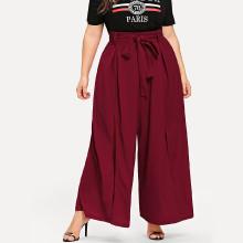 Shein Plus Self Belted Wide Leg Pants