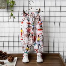 Shein Girls Abstract Print Drawstring Pants