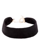 Shein Black Suede Simple Wide Choker Necklace