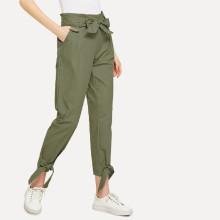 Shein Self Tie Knot Hem Pants