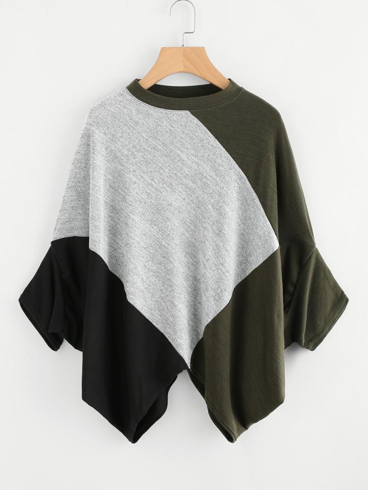 Shein Cut And Sew Asymmetric Hem Tee