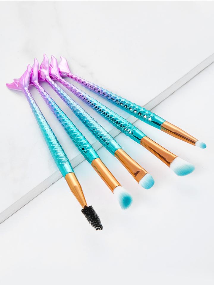 Shein Ombre Mermaid Shaped Eye Brush 5pcs