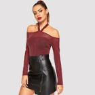 Shein Halter Neck Glitter Slim Fitted Tee