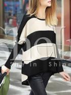 Shein Color Block Batwing Sleeve Sweater
