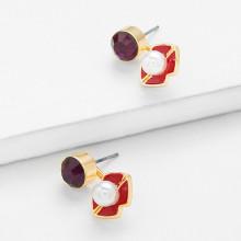Shein Faux Pearl & Lip Detachable Earrings