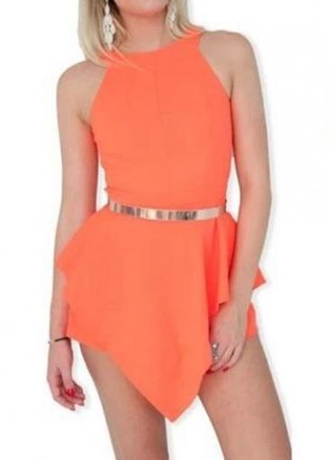 Rosewe Chic Hollow Design Sleeveless Woman High Low Dress