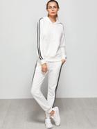 Shein White Striped Sideseam Hooded Sweat Suit