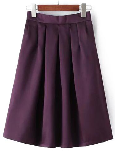 Shein Purple Midi Flare Skirt