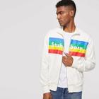 Shein Men Rainbow Stripe Print Zip Up Sweatshirt
