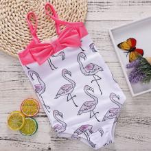 Shein Girls Swan Print Cami Swimsuit