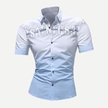 Shein Men Ombre Letter Print Blouse