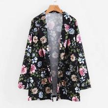 Shein All Over Flower Print Coat