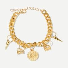 Shein Round Charm Chain Bracelet