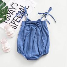 Shein Girls Bow Detail Solid Cami Jumpsuit