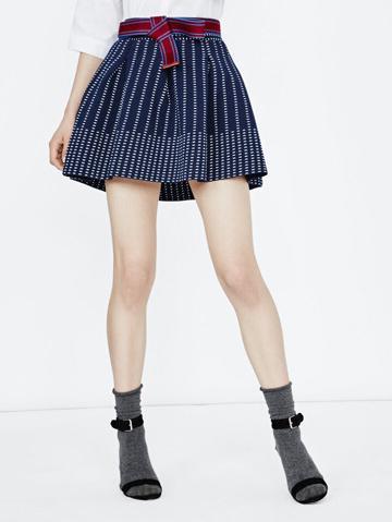 Shein Blue Vertical Stripe Flare Skirt
