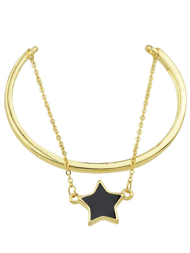 Shein Gold Enamel Star Layers Chain Bracelet