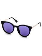 Shein Black Frame Metal Arm Retro Style Sunglasses