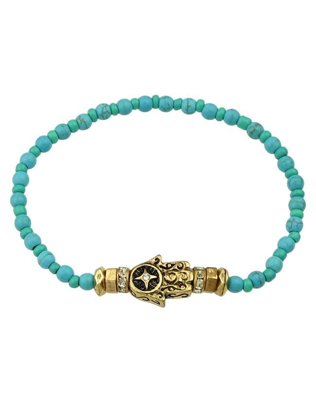 Shein Blue Elastic Latest Beads Bracelet