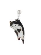 Shein Black-white 1 Pcs Cute Cat Earring