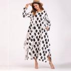 Shein Split Side Hidden Pocket Dot Print Dress