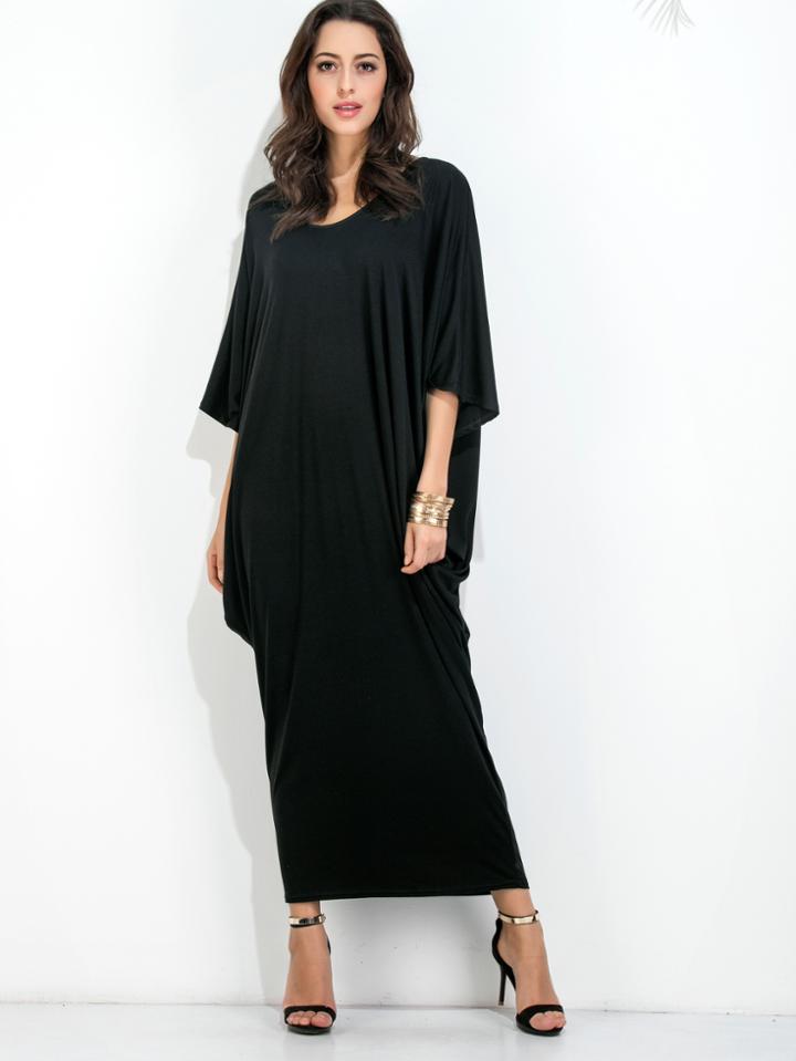 Shein Dolman Sleeve Cocoon Maxi Tee Dress
