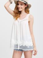 Shein Beige Bottons Split Back Tank Top