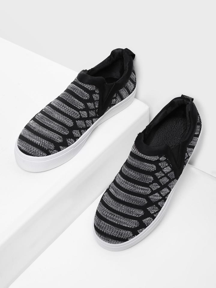 Shein Graphic Pattern Slip On Plimsolls