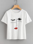 Shein Face Print Tee