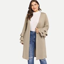Shein Plus Layered Sleeve Solid Coat