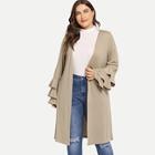 Shein Plus Layered Sleeve Solid Coat