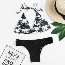 Shein Tropical Ladder Cutout Bikini Set