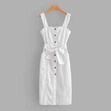 Shein Button Through Self Tie Dress