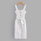 Shein Button Through Self Tie Dress