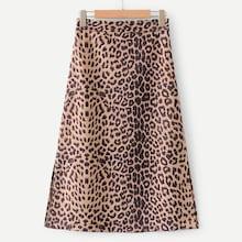 Shein Leopard Print Suede Skirt