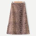 Shein Leopard Print Suede Skirt