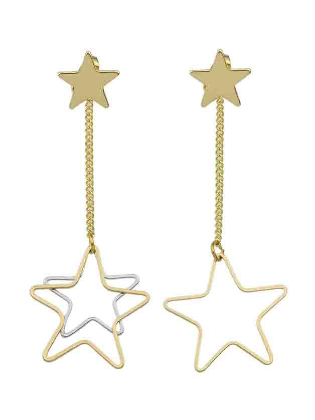 Shein Gold Hot Sale Star Shape Long Drop Earrings
