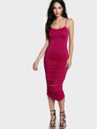 Shein Allover Ruched Form Fitting Cami Dress