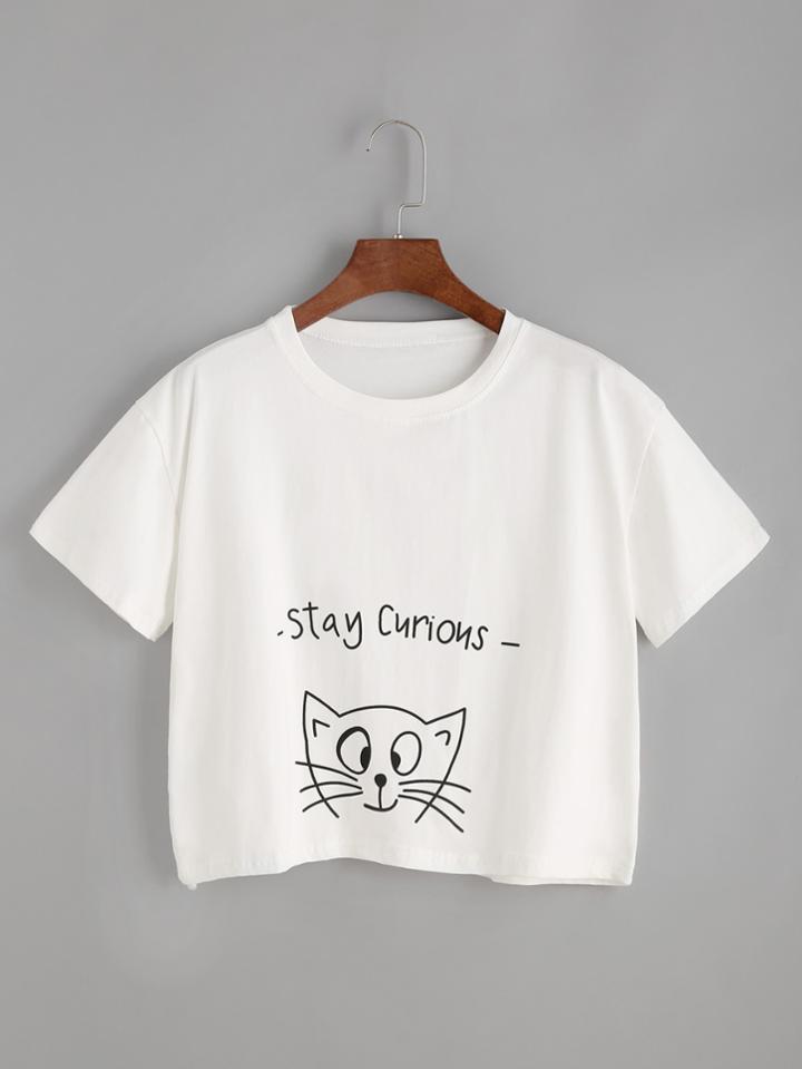 Shein Cat Print T-shirt