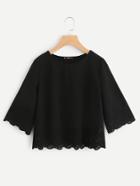 Shein Scalloped Laser Cut Blouse