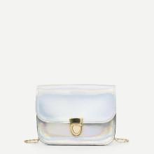 Shein Push Lock Metallic Flap Chain Bag