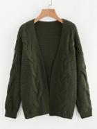 Shein Drop Shoulder Cable Chunky Knit Cardigan