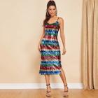 Shein Color-block Sequin Cami Dress